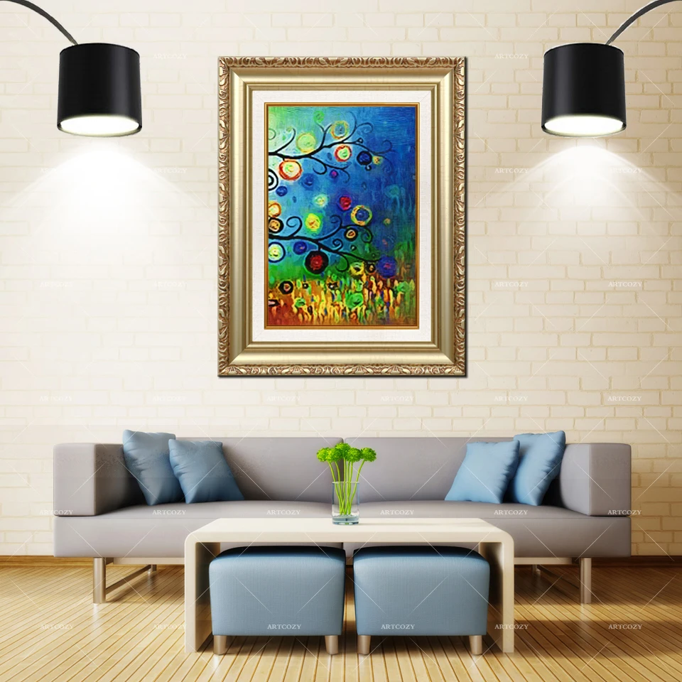 

Artcozy Golden Frame Abstract fondos de pantalla arbol de la vida Waterproof Canvas Painting