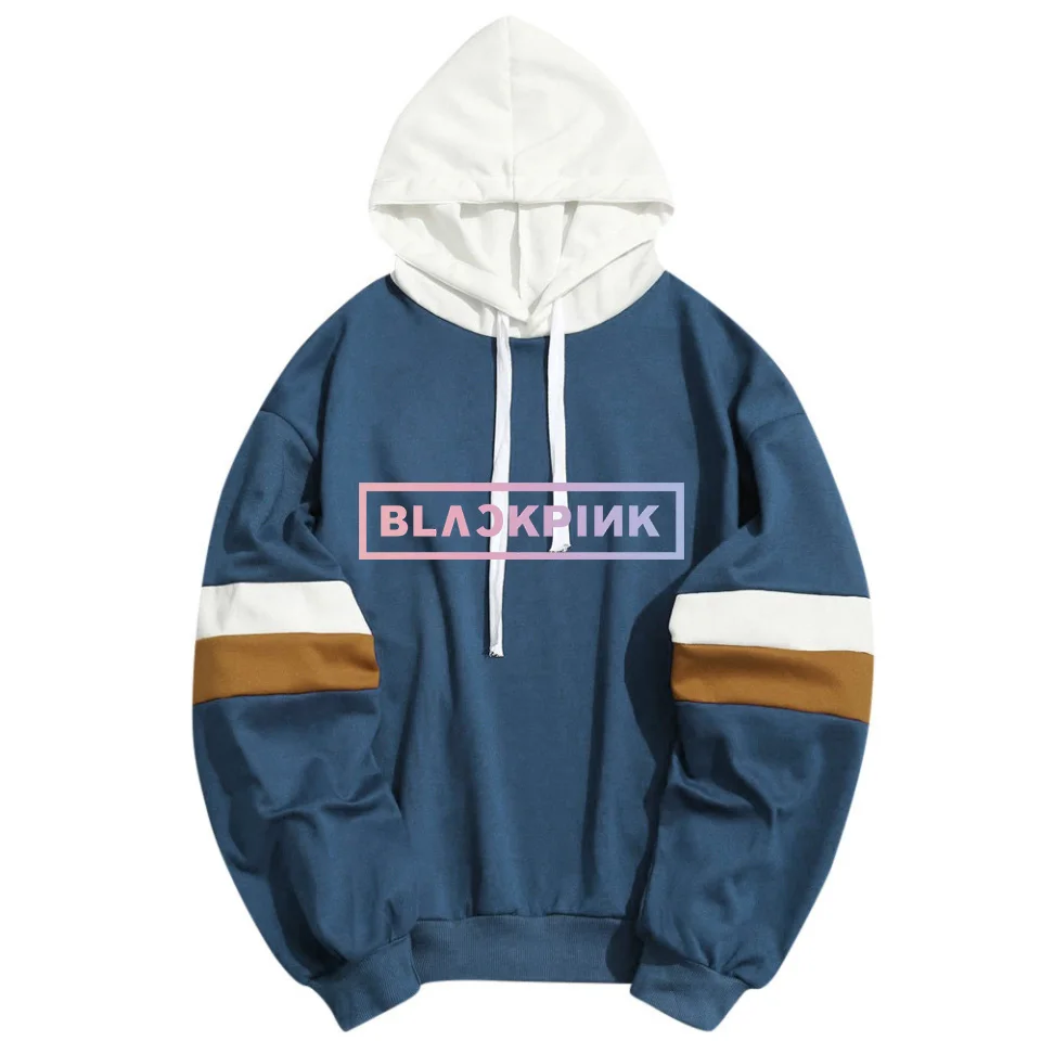 

Kpop Blackpink Idol Fans Support Hoodies Men Women Kpop List Rose JISOO JENNIE Member Name Print Streetwear Patchwork Sweatshirt