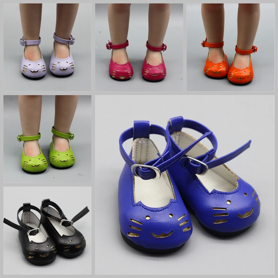 

1 Pair 7cm PU Leather Princess Shoes For Doll Fashion Mini Toy For 43cm Baby New Born Dolls 18" American Doll Doll Accessories
