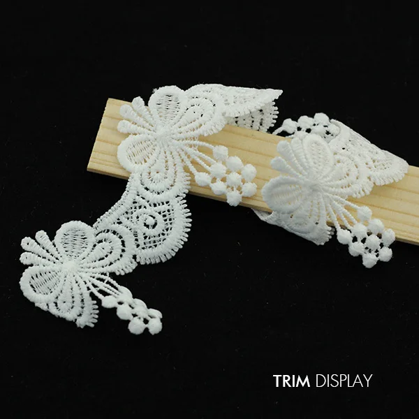 Белая вышитая бабочка Скрапбукинг кружевная Лента ткань свадебная отделка