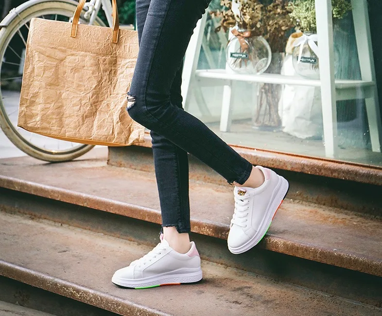 Women Casual Shoes Nice Spring Autumn Fashion Women Shoes Embroidered Tiger Breathable Lace-Up Platform Women SneakersNice0608-171221