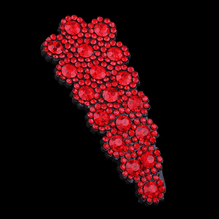 Haimeikang Модные 1 шт. хрустальные шпильки для волос, большие заколки для волос для женщин и девочек, стразы, заколки, заколки, аксессуары для волос - Цвет: Красный