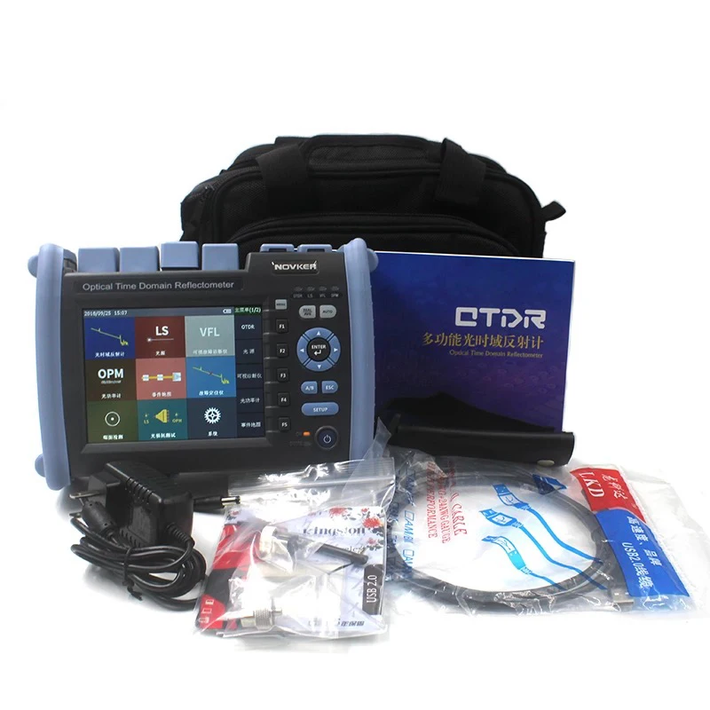 

Mini OTDR 1310 1550n Fiber Optic 45/43dB 1310/1550nm built-in VFL power meter laser source 5.8 inch Touch Screen