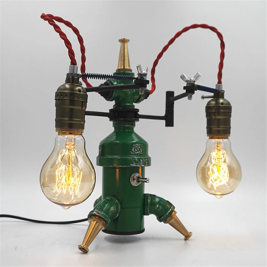 

Art Deco Loft Industrial Iron Water Pipe Retro Table lamp E27 Desk lights Table Light Night Lighting for living room bedroom