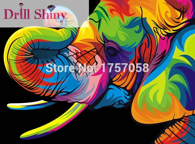 

CAN DIY 5D Diamond Embroidery Elephant Full Square Rhinestone Decorative Painting Animal Cross Stitch Beadwork Crafts