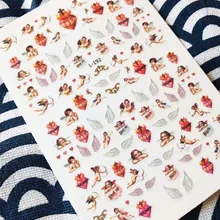 L+series angel DESIGNS L-192 3d nail art stickers decal template diy nail tool decorations caroling angel 3 l