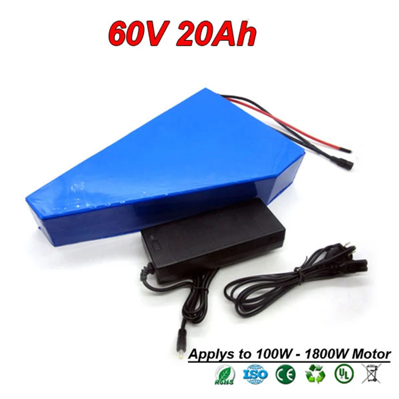Clearance 60V 20Ah 500W 1000W Electric Bike Battery E Scooter Battery Triangle Lithium Ion Battery Pack For Electric Bicycle Motor Bike 5