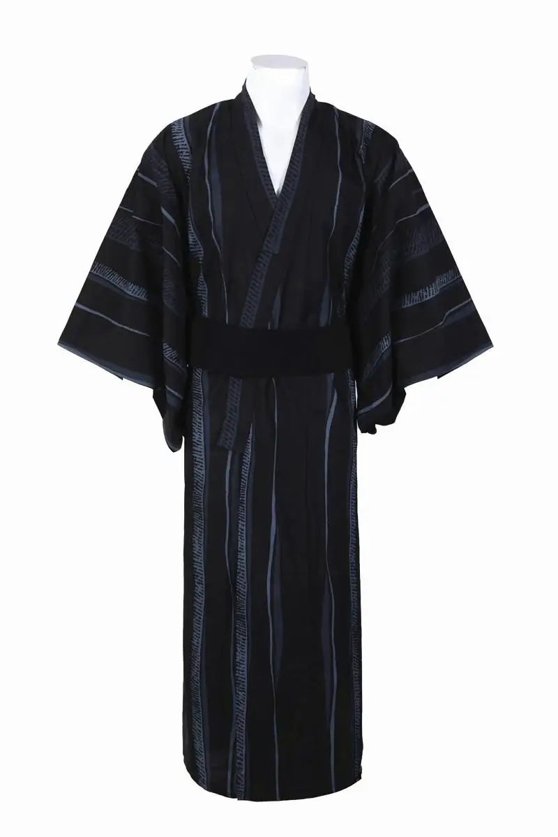 Традиционное японское мужское кимоно, хлопковое, юката хаори, Национальный длинный халат, косплей, костюм на Хэллоуин, повседневный халат, Халат - Цвет: Color 2