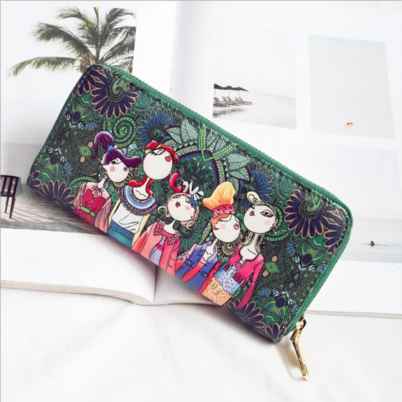 

Women Wallets Forest green Zipper Wallets for Women Bag New Design Fashion Girls Purse Card Holder Long Clutch women purse