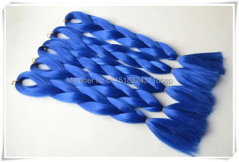 Blue and White Synthetic Braiding Hair - wide 2