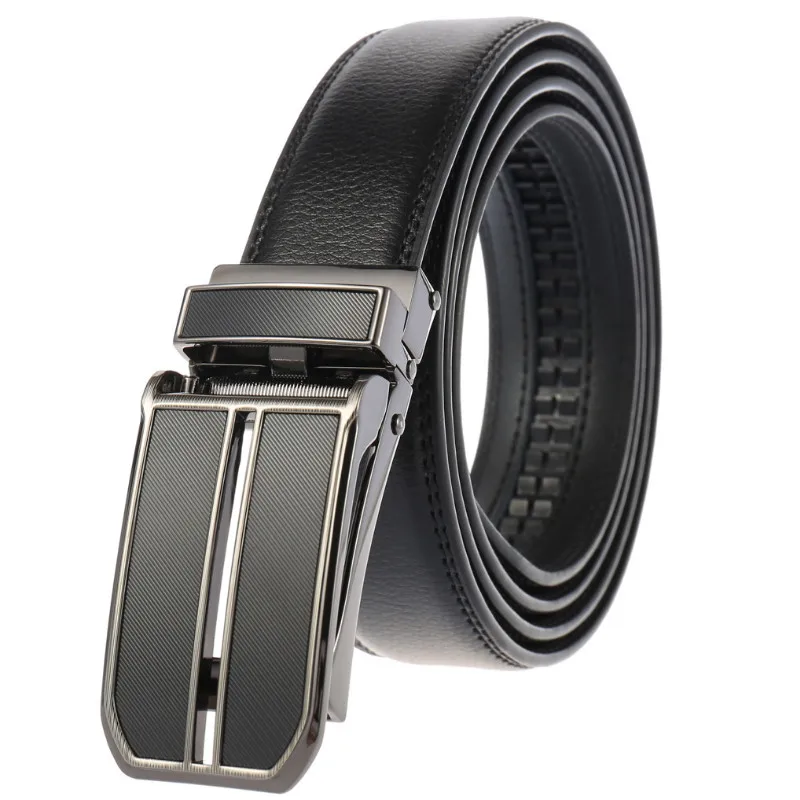 

Name brand men's leather metal automatic buckle high quality leather belt leisure business belt LY133-0290-1