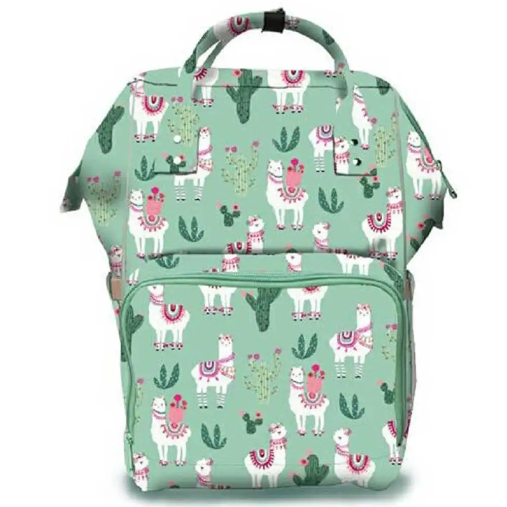 

Wholesale Personalize Diaper Bag Fashion Soft Canvas Mom Bags Organizer with Double Straps Large Size Baby Nappy Bag Backpack