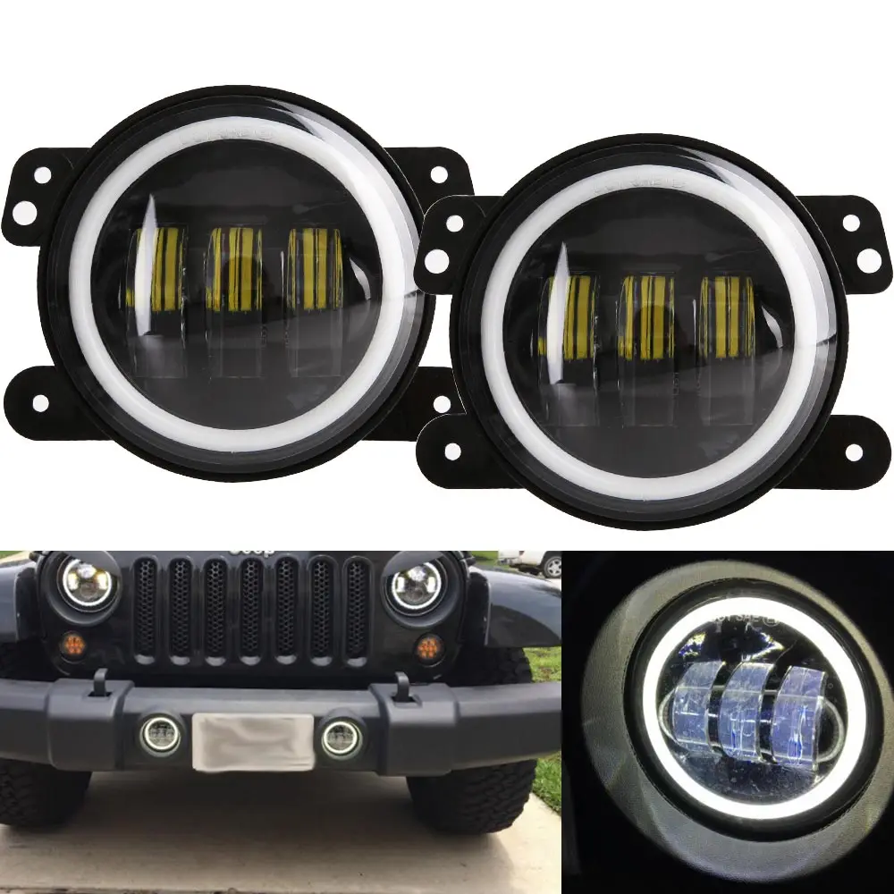 2PCS/Pair 4 Inch 30W LED Fog Light For Jeep Wrangler JK 0714 High