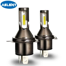 Buy Aslent Mini Size HB2 H4 Hi-Lo Beam H7 LED Bulbs Car Headlight COB/CSP Bulb Headlamp 60W 8000lm Car Light bulb 12V 24V NO FAN Free Shipping