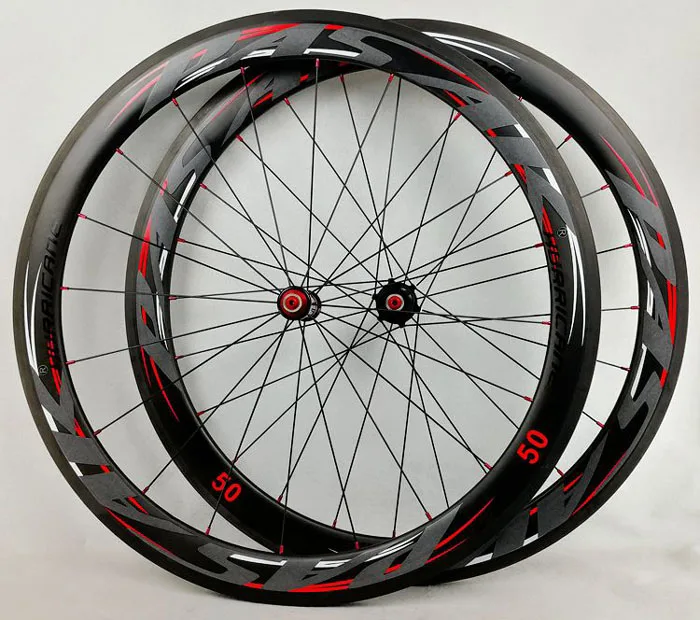 Cheap 700C Wheelset Carbon Wheels Road Bike Tubeless Wheel V/C Brake Profile 38-40-50-55mm Depth Clincher Carbon Rim Direct-pull 30