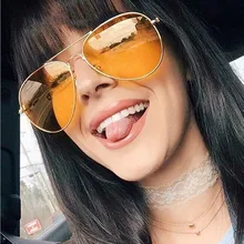 MIZHO дешевые коричневые линзы унисекс металлические желтые женские очки пилота зеркальные брендовые дизайнерские солнцезащитные очки авиадор для мужчин лето