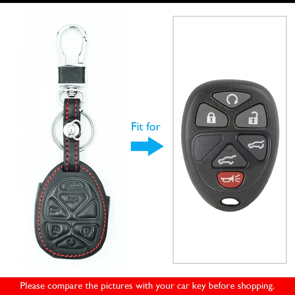Кожаный чехол для автомобильных ключей, чехол для GMC Yukon Chevrolet пригородный Тахо 6 кнопок интеллектуальный пульт дистанционного управления брелок в виде ракушки крышка защищает сумка авто аксессуары