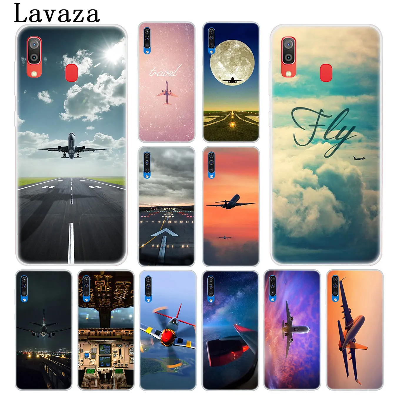 

Lavaza the airplane flying into the sunset Hard Phone Case for Samsung Galaxy A10 A20 A30 A40 A50 A60 A70 M40 M30 M20 M10 Cover