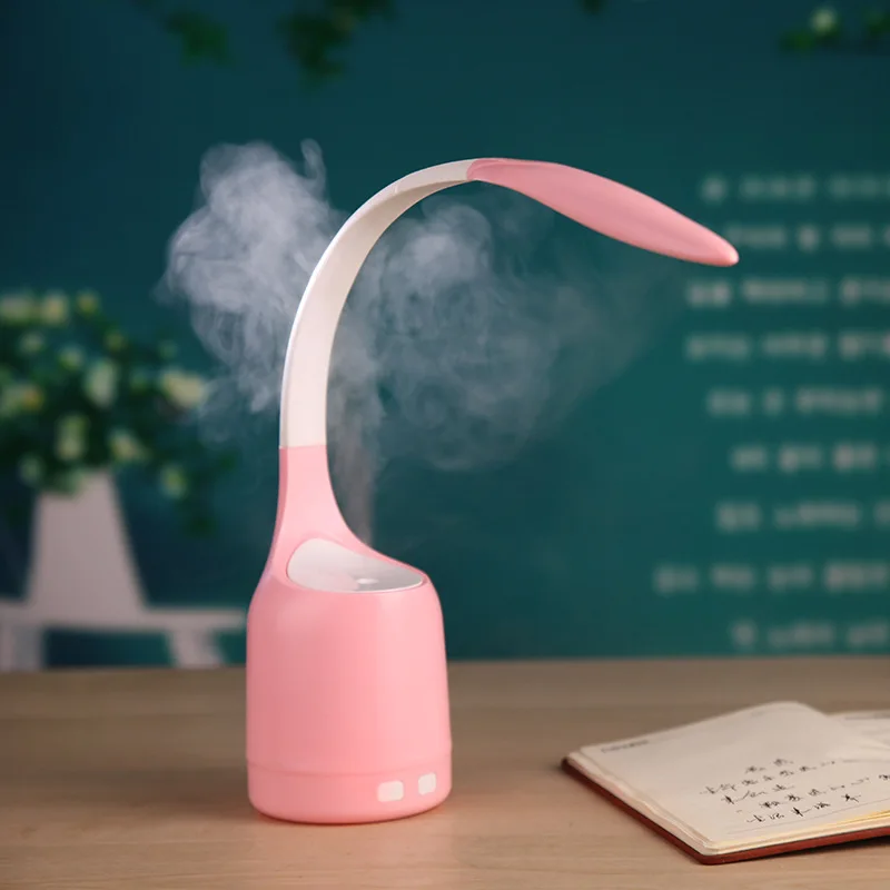 160ML LED Desk Lamp Humidifier USB Charging Silent Home Air Purifier