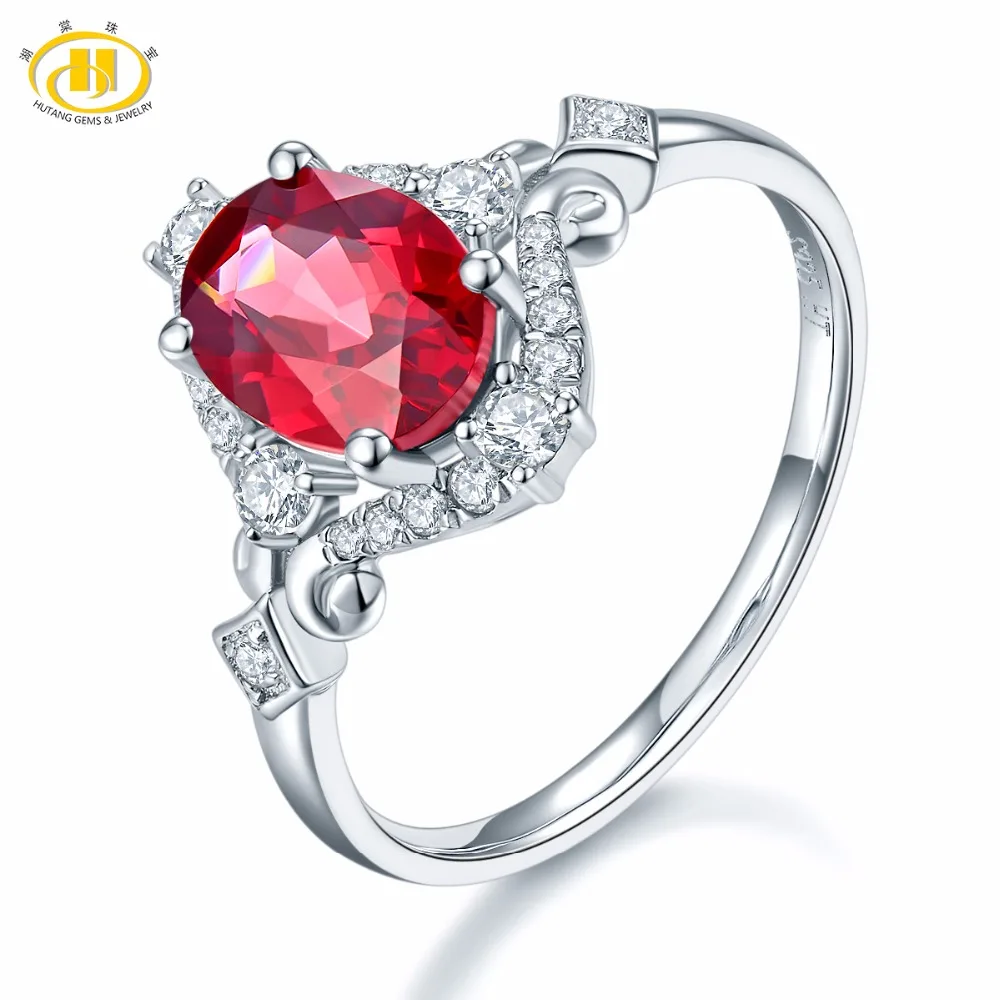 

Hutang Natural Gemstone Rhodolite Garnet Solid 925 Sterling Silver Ring Fine Jewelry Presents Gift For Women Christmas Gift