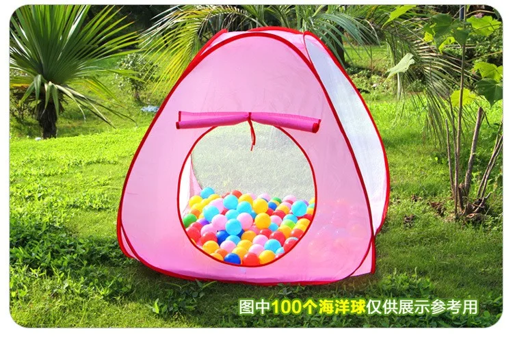 Foldable indoor  outdoor children's play house on three sides gauze spacious tent ocean ball pool toys parent-child interaction (1)