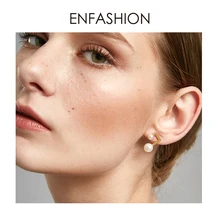 Enfashion, пара жемчужных сережек золотого цвета, серьги-гвоздики из нержавеющей стали для женщин,, модные ювелирные изделия oorbellen E5462