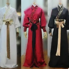 Древний китайский костюм для мужчин, сценический наряд для династии, мужской костюм Hanfu, Атласный халат, китайское традиционное платье для мужчин