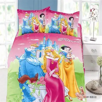 

Romantic 3D Princess bedding set twin size bed sheets for kids bedroom decor Girls quilt duvet cover 3-4 pcs 3d printed Children