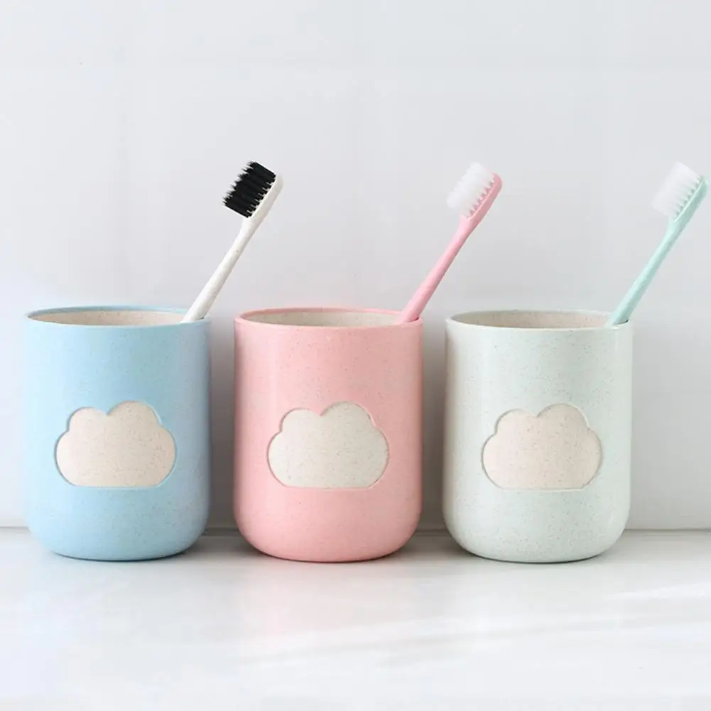 Hot Lovely Cloud Wheat Straw Toothbrush Toothpaste Holder Couple Home