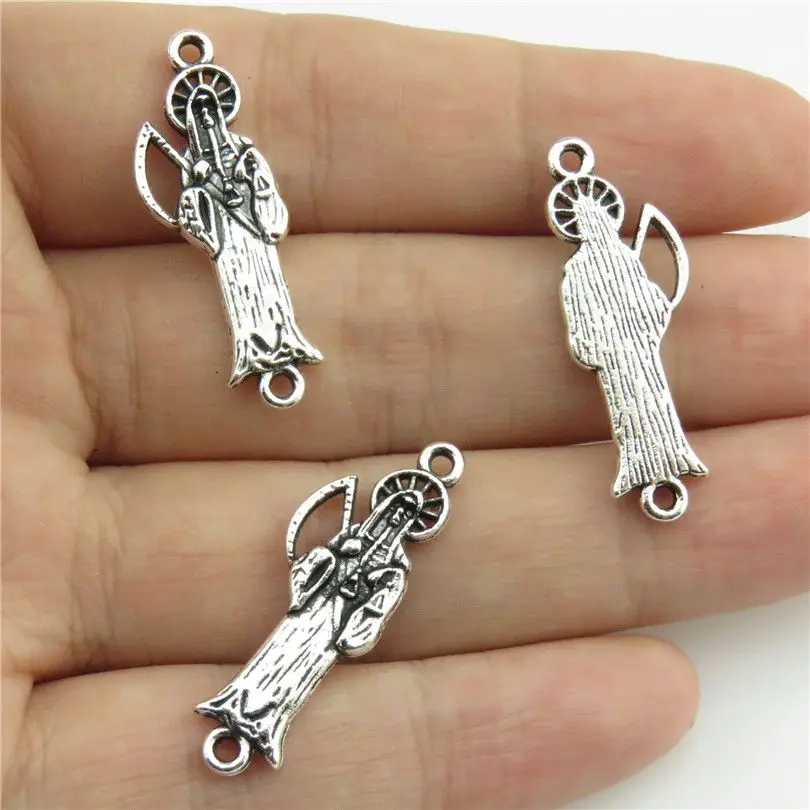 

20617 30pcs/lot Vintage Silver Alloy Movie Skull Death Pendant Connector Crafts Jewelry Findings Free Shipping
