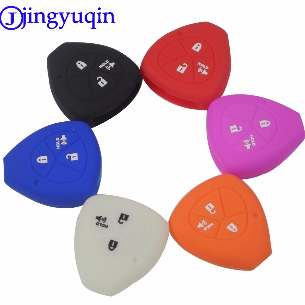 

jingyuqin Remote 3 Buttons Silicone Car Key Cover Case For Toyota Camry COROLLA Vios REIZ CROWN RAV4 2015