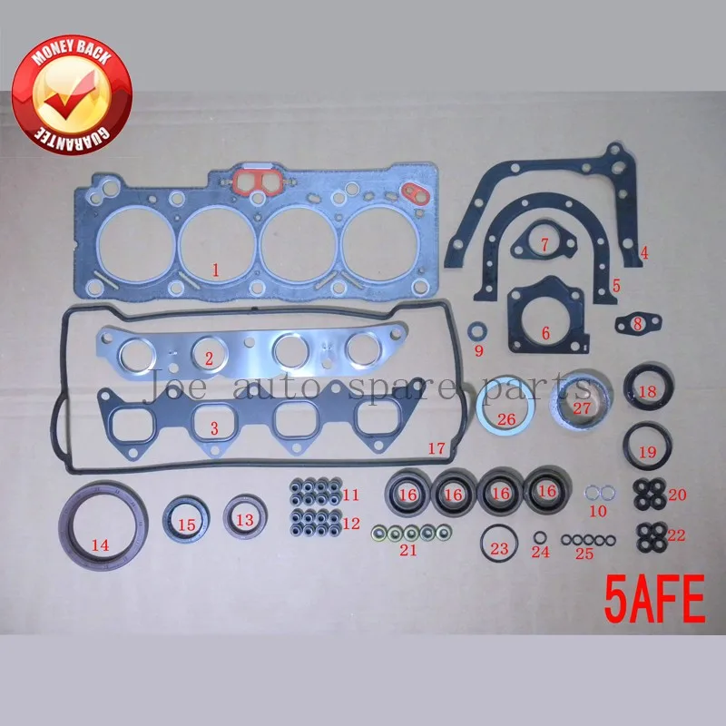 Полный комплект прокладок двигателя 5A 5AFE для Toyota Corolla/Soluna vios/Sprinter 1498cc 1987 02|full gasket