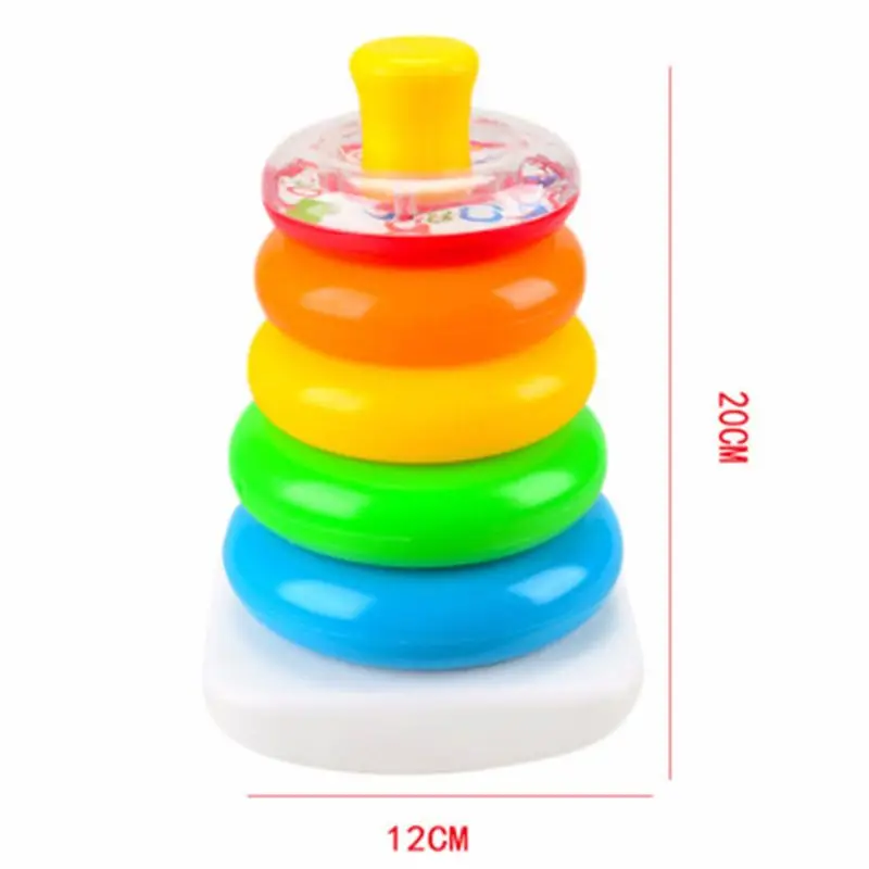 Multi Colors Ring Pyramid Baby stacking toys Set Brain Teaser Educational Tool