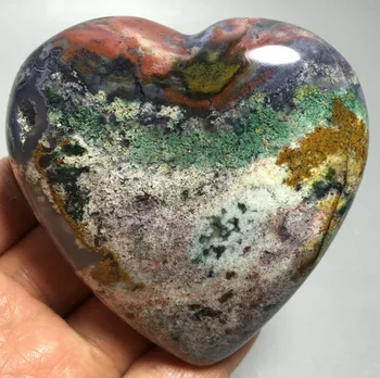 

259g NATURAL OCEAN JASPER QUARTZ CRYSTAL HEART HEALING buddha incense burner