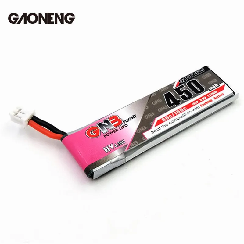 

GAONENG GNB 4.35V 450mAh 1S 80C HV Battery PH2.0 Plug White Plug For Eachine E010 M80S Tiny7 RC Model Quadcopter Helicopter Part