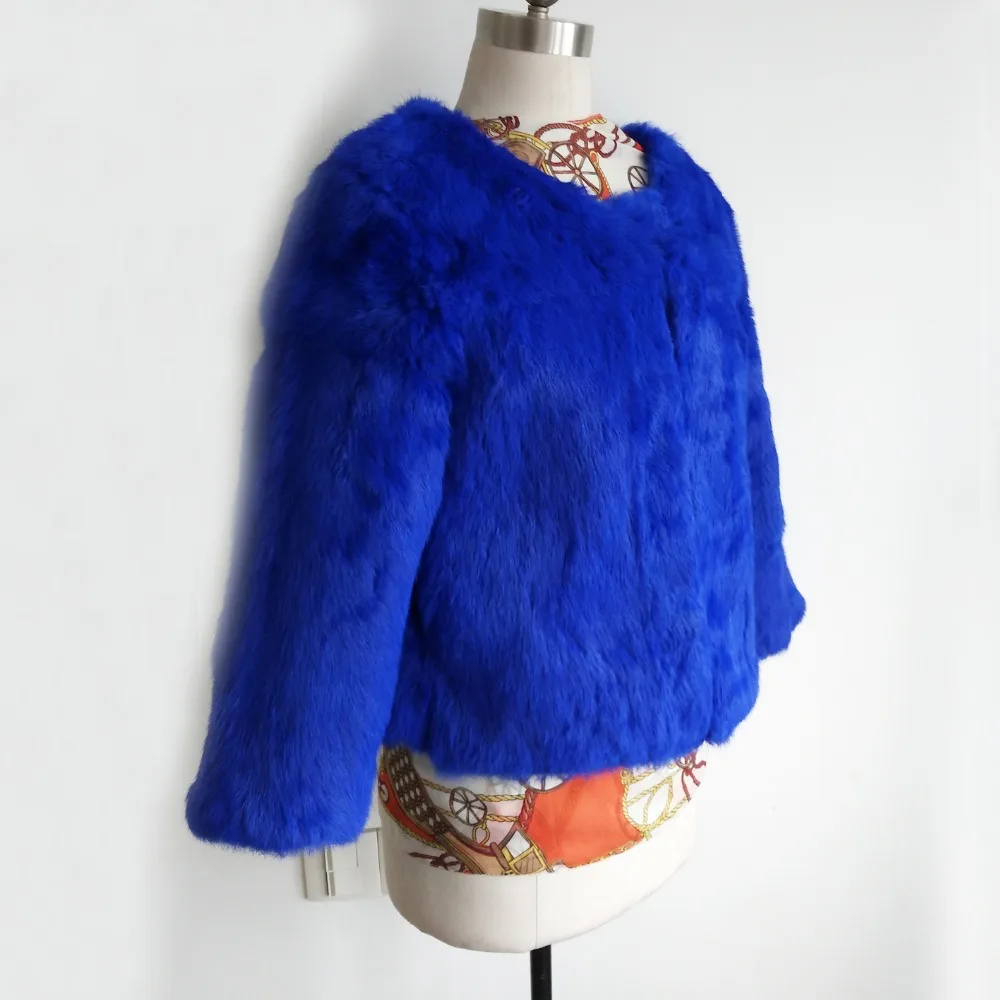 

2019 100% Real whole Rabbit Fur coat Short Natural Full Pelt Rabbit Fur Jacket Customize Plus size women hot discount fur TSR25