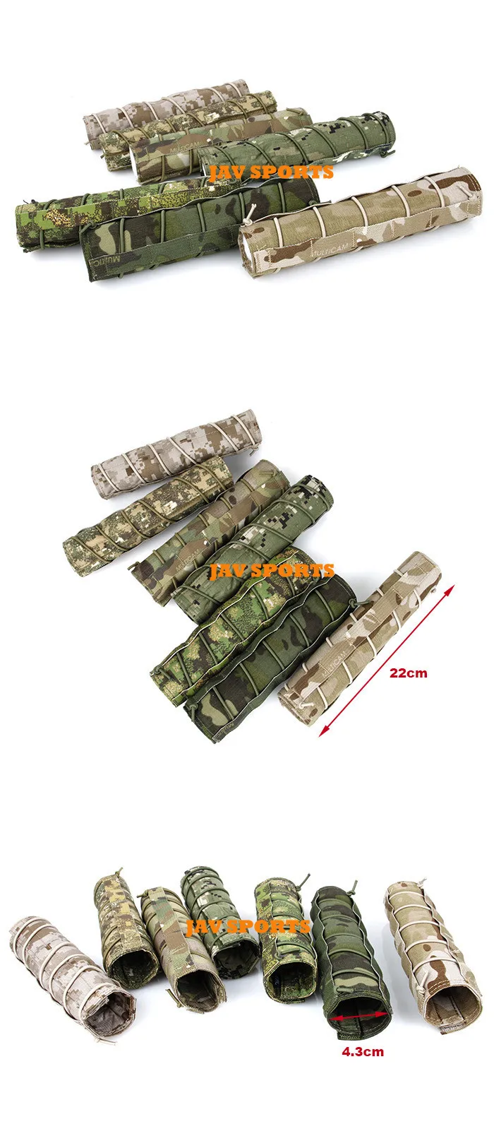 Ограниченная серия TMC 22 см Airsoft Suppressor Cover PenCott Badlands GreenZone Multicam Tropic Arid и т. д.(SKU12050588