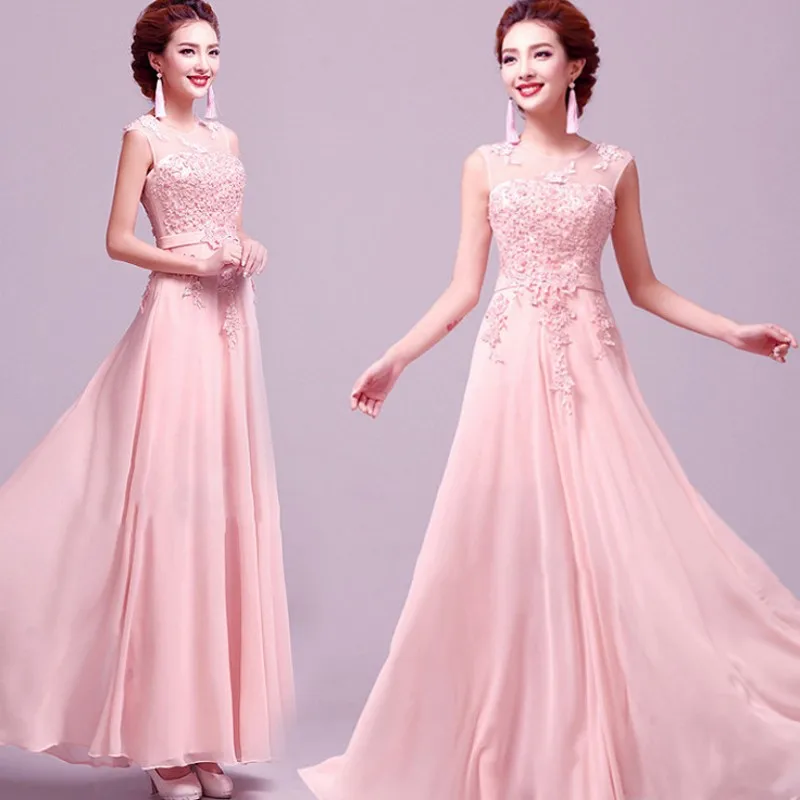 Элегантное кружевное шифоновое длинное платье с круглым вырезом и аппликацией, свадебное платье, фиолетовое/Красное/выпускное вечернее платье, макси платье Vestidos