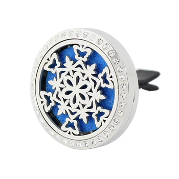 

30mm Stainless Steel Christmas Gift Garland Car Air Freshener Aromatherapy Essential Oil Diffuser Pendant Locket With Vent Clip