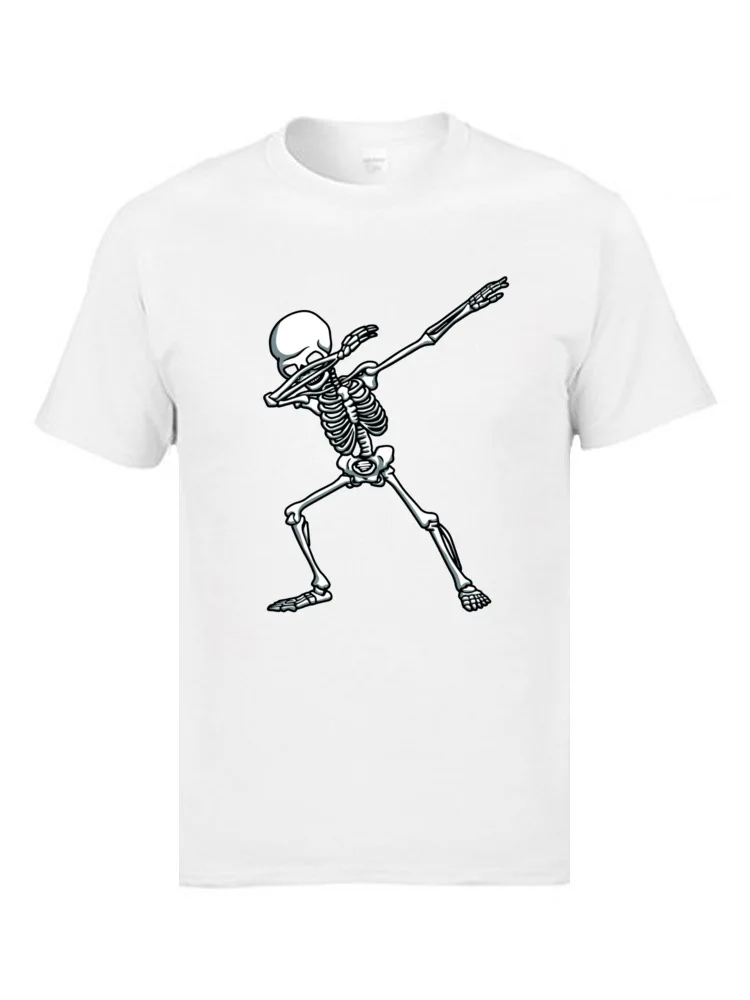 Casual Tees Slim Fit Round Collar Casual Short Sleeve 100% Cotton Adult T-Shirt Funny Tshirts Top Quality Dabbing Skeleton Dab Hip Hop Skull Shirts Kids Adult  10805 white
