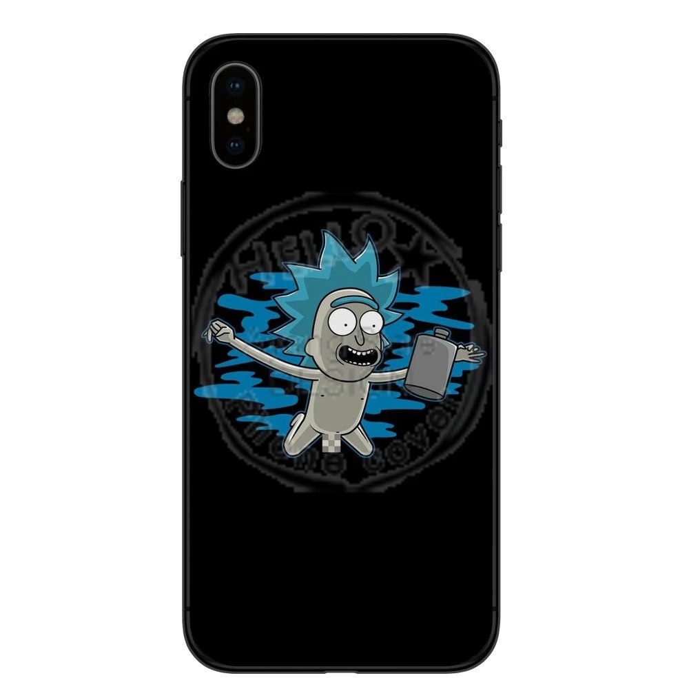 ريك و Morty حالات أسود جودة عالية لينة سيليكون غطاء إطار هاتف محمول ل أبل فون X 10 5 5 S SE 6 6 SPlus 7 7 زائد 8 8 زائد