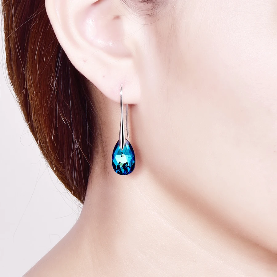 MALANDA Water Drop Earrings For Women New Fashion Crystal From SWAROVSKI Silver Color Pendant Dangle Earrings Jewelry Girls Gift