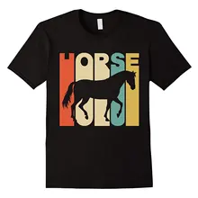 Camiseta de caballo de estilo Vintage de manga corta letras impresas 100% camisetas divertidas de algodón camiseta Casual cuello redondo Camiseta de talla grande