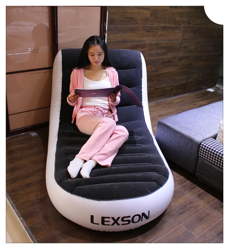 

Relax single flocking inflatable sofa adult inflatable sofa bed indoors lazy inflatable loungers outdoor furniture