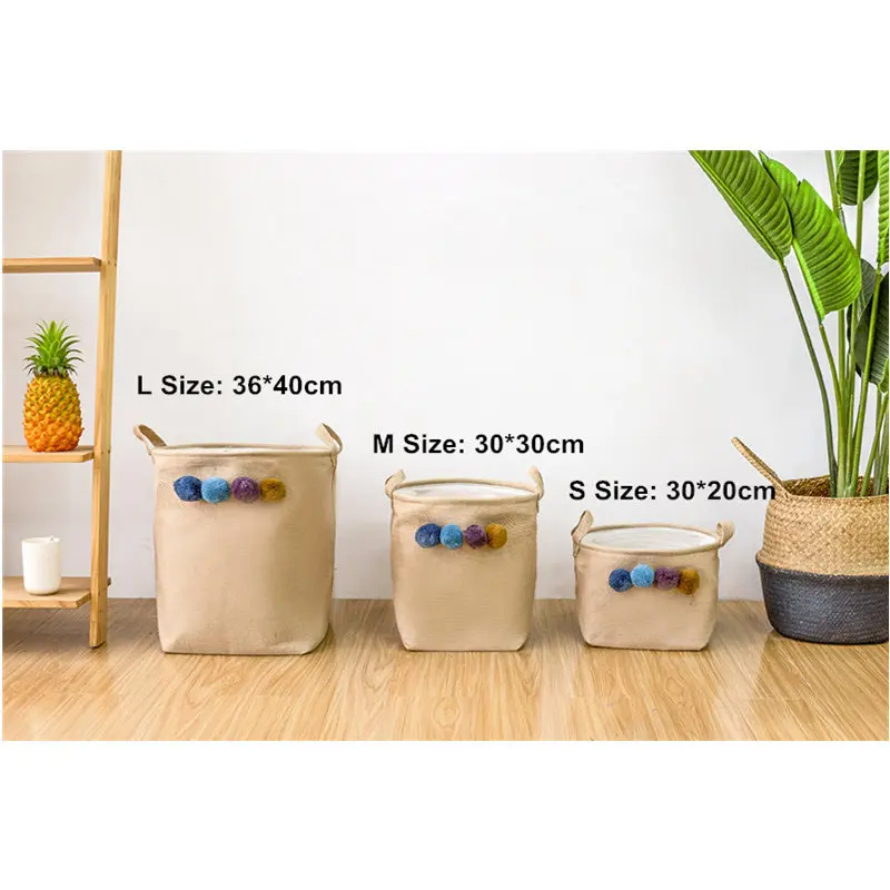 2018 جديد منفوش كرات سلات تخزين نسيج الجوت القذرة سلة الغسيل سلة قابلة للطي للعب الملابس منظم تخزين المنزل 2018 جديد منفوش كرات سلات تخزين نسيج الجوت القذرة سلة الغسيل سلة قابلة للطي للعب الملابس منظم تخزين المنزل