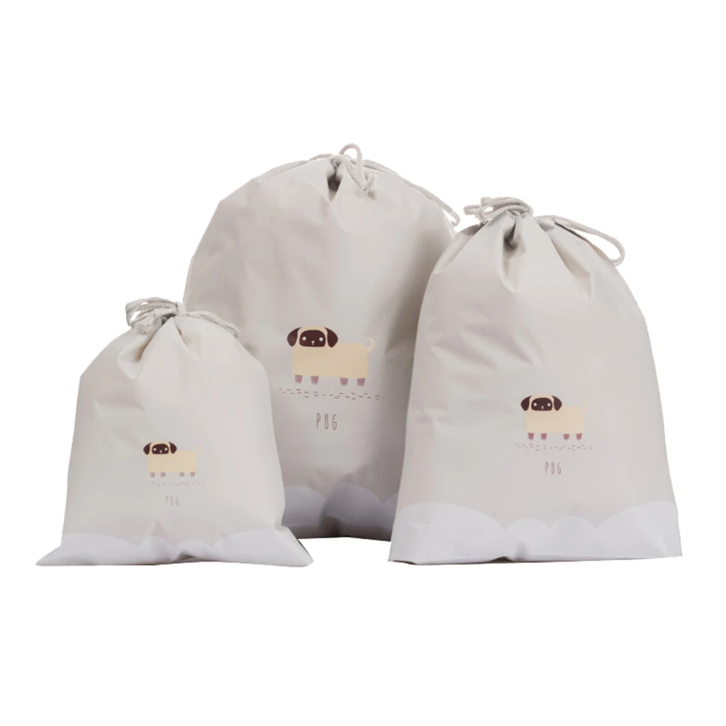 3 шт. животные мультфильм печати Drawstring сумка EVA сумка Одежда для хранения Спорт Путешествия Cinch Tote набор - Цвет: NO.4