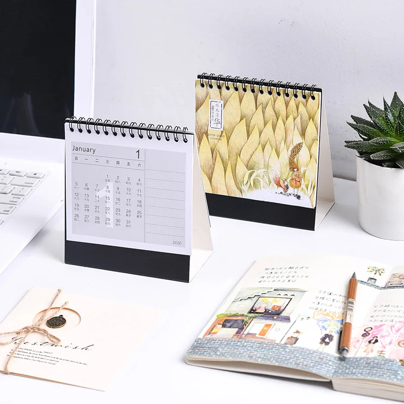 Cute Unicorn Flower Plant Series Desk Calendar Mini Table Calendars DIY Agenda Organizer.07~.12