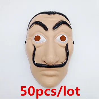 

50 pcs/lot Dali Plastic Mask La Casa De Papel Cosplay Costumes Props Halloween Yacht Carnival Dance Masquerade Party Face Shield