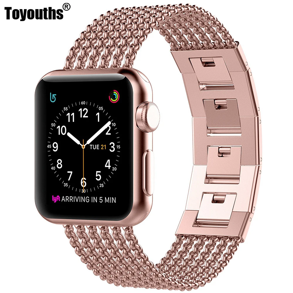 

Watch Band iWatch Mesh Loop Stainless Steel Chain Strap Replacement metal Strap for Apple Watch Series 3 Series 2 Series 1