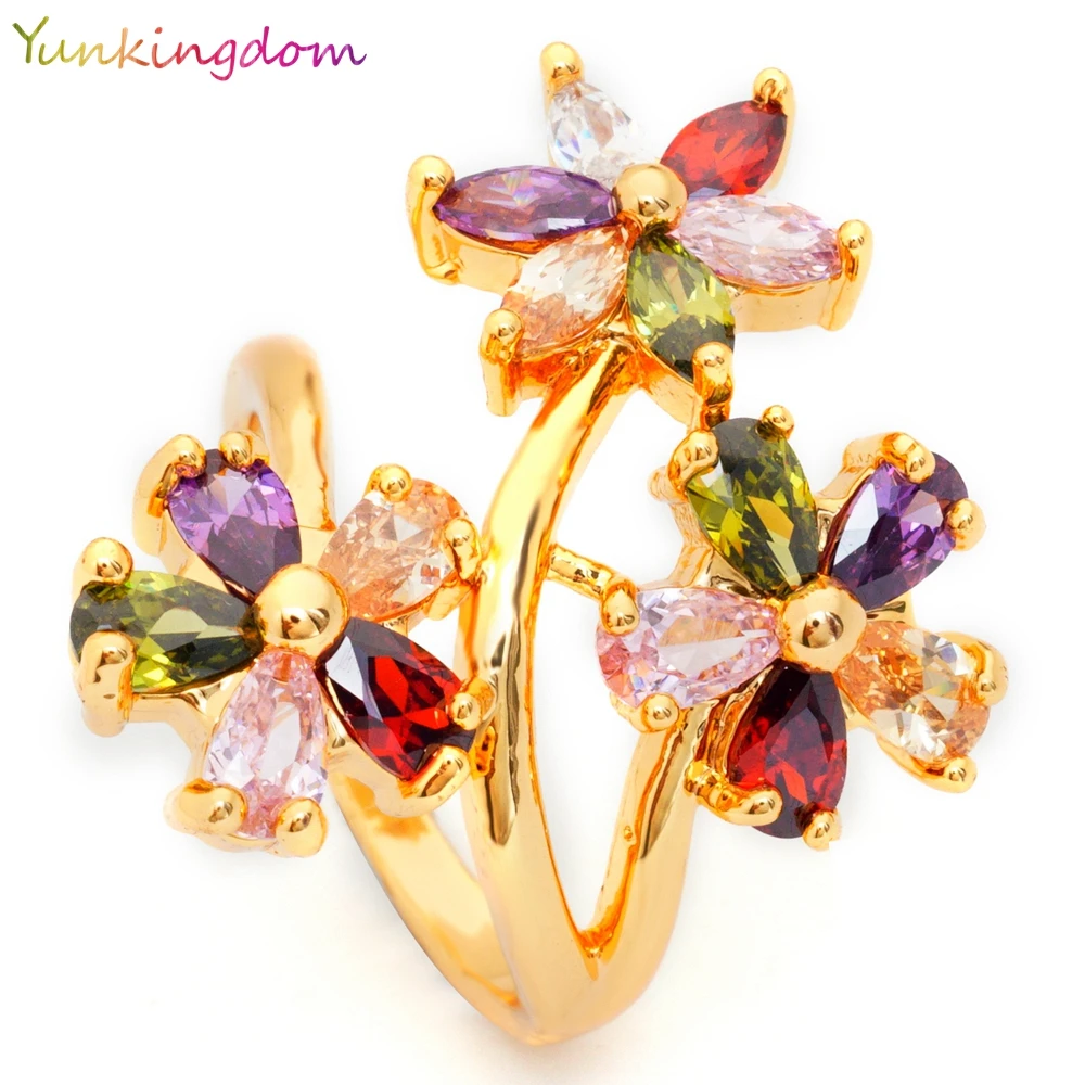Yunkingdom блестящие цветные яркие женские ювелирные изделия для костюма золотого